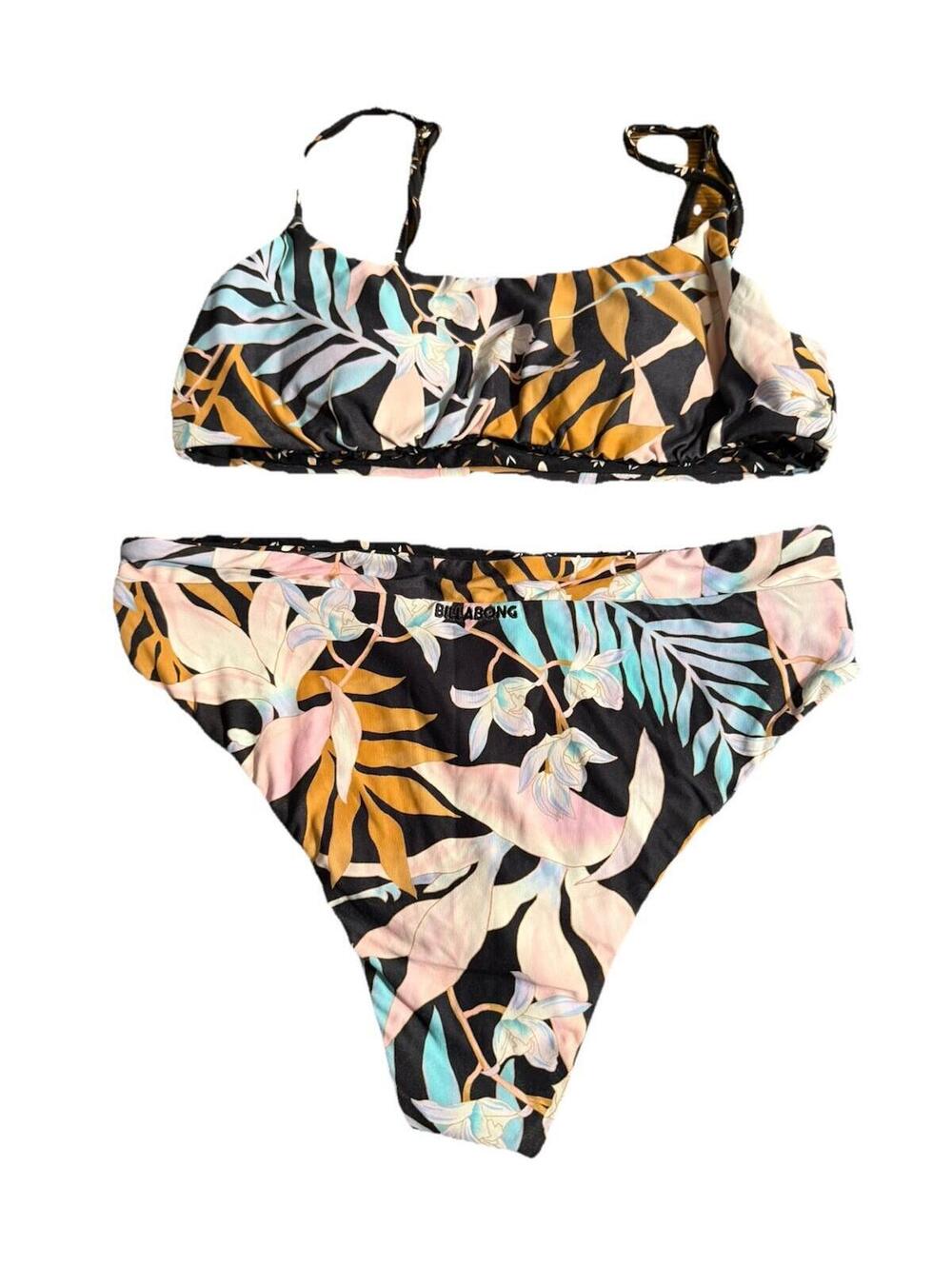 Billabong Tropic Moon Reversible Bikini Size Small Adjustable Straps Padded Bra